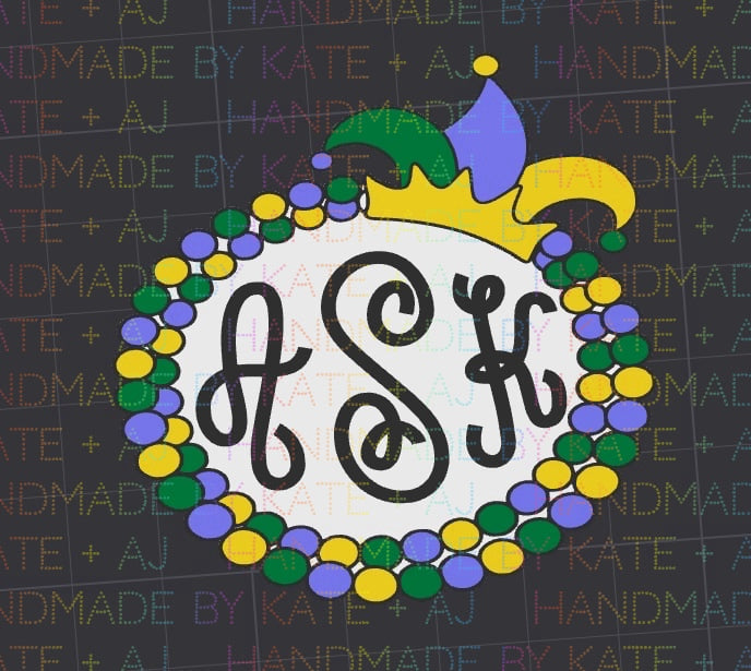 Mardi Gras Monogram Single