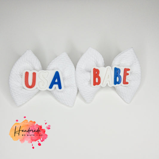 Red, White, & Blue Name Clip - Piggies