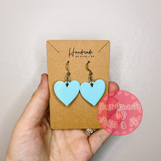 RTS Ice Blue Heart Earrings