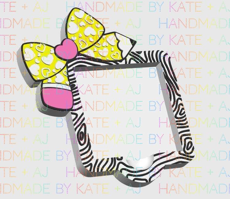 Notebook with Heart Bow Sticky Note Holder