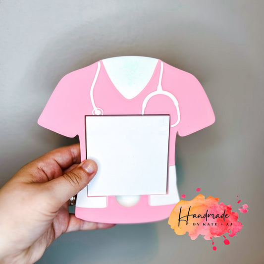 Scrub Top Sticky Note Holder