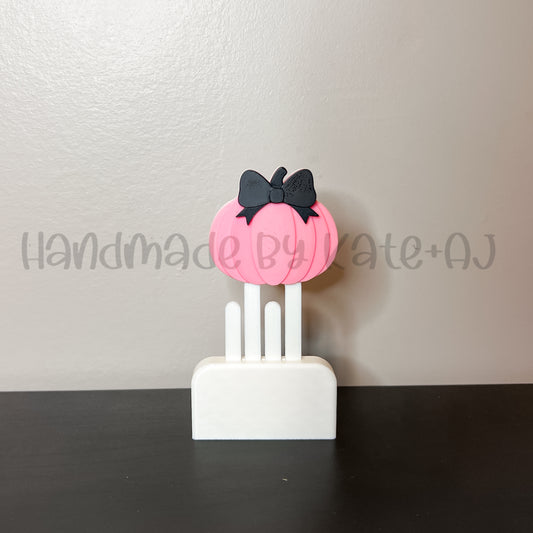 RTS Pink Pumpkin With Black Bow Bookmark