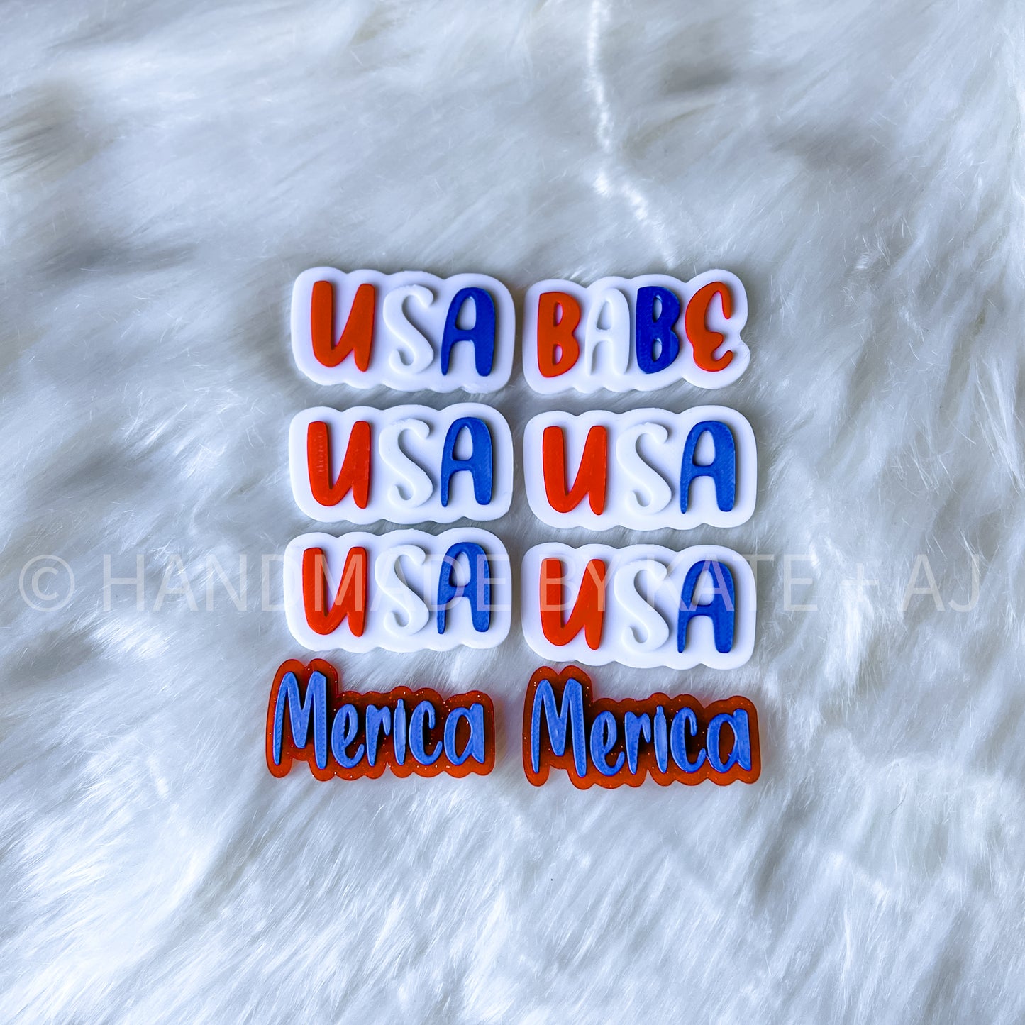 Red, White, & Blue Name Clip - Piggies