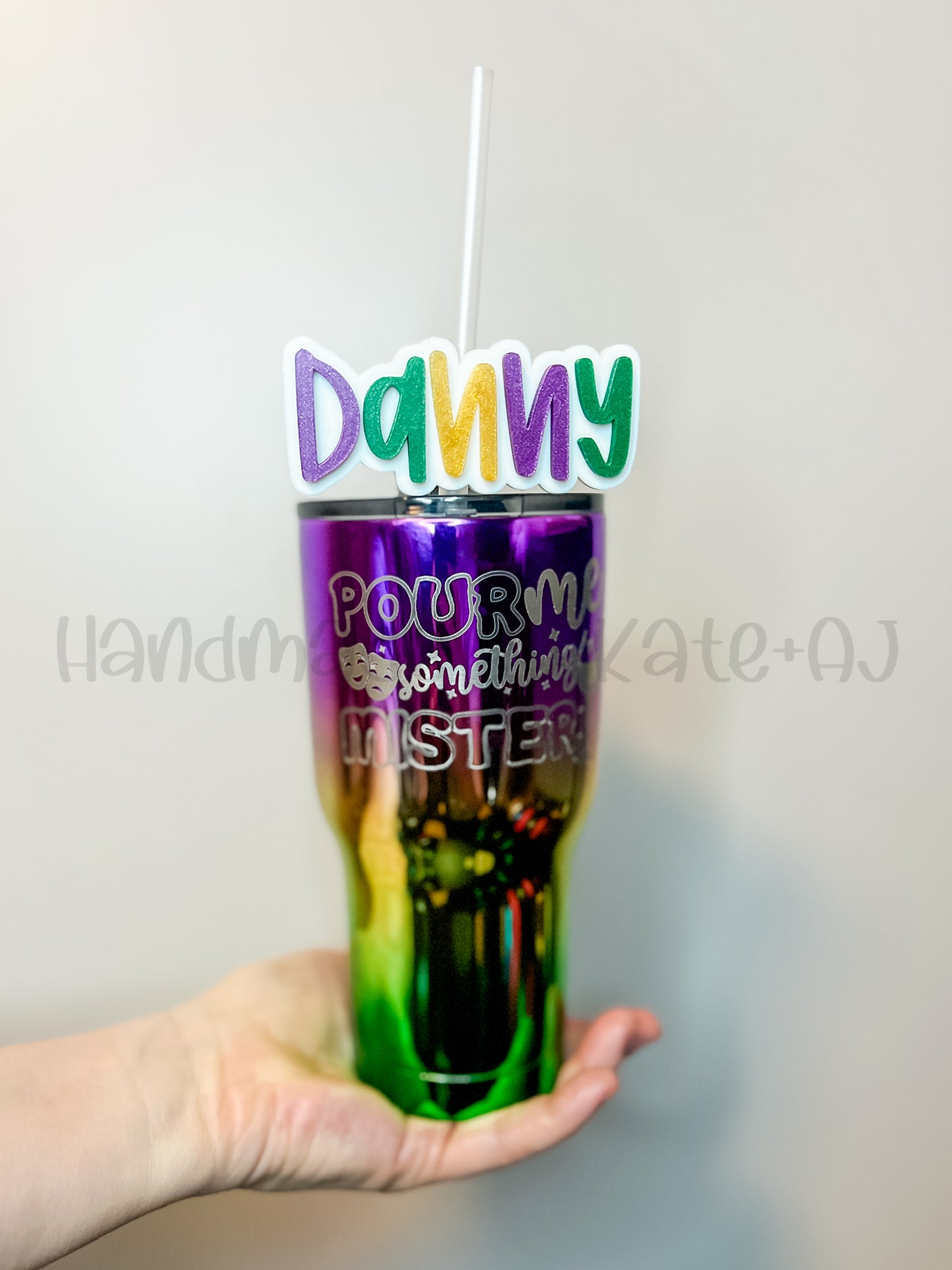 Mardi Gras Straw Topper