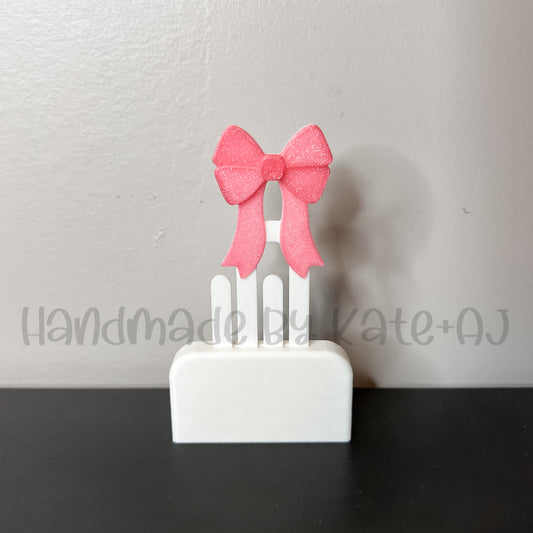 RTS Rose Pink Sparkle Bow Bookmark