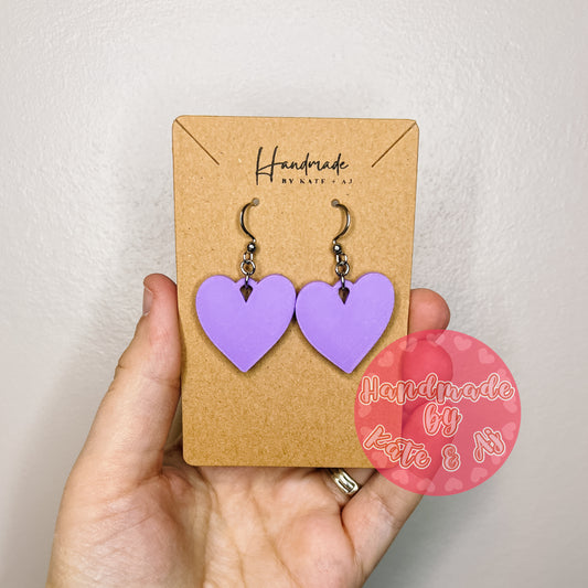 RTS Lavender Heart Earrings