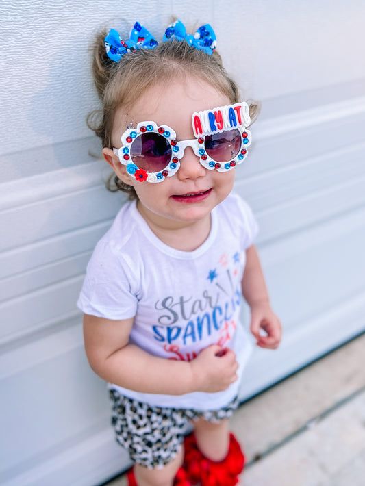 Red, White, & Blue Name Sign - No Clips