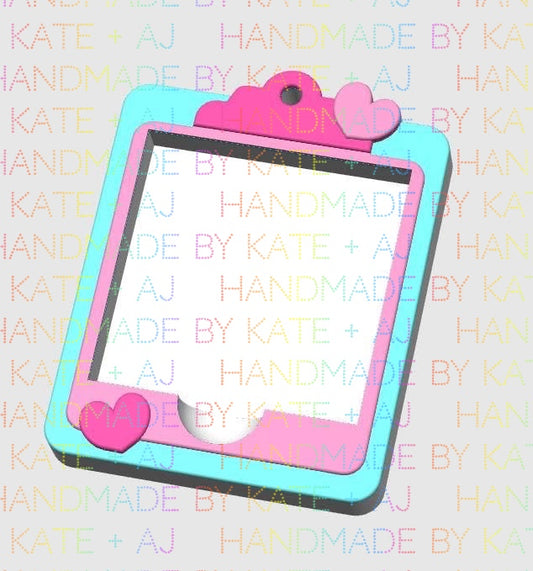 Clipboard W Heart Sticky Note Holder