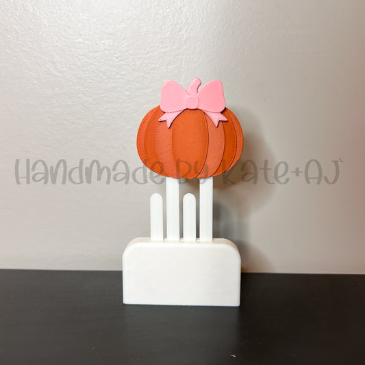 RTS Pumpkin With Pink Bow Bookmark
