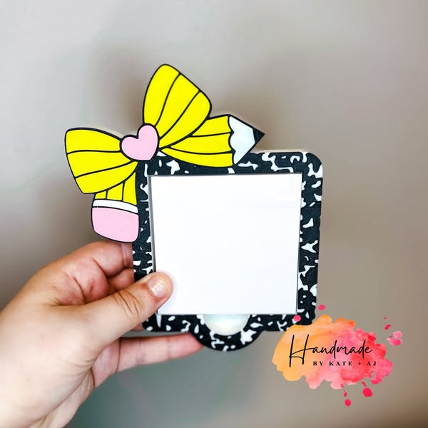 Composition W Bow Sticky Note Holder