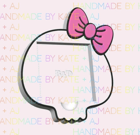 Skull W Bow Sticky Note Holder